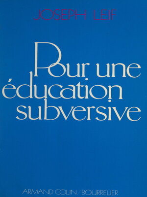 cover image of Pour une éducation subversive